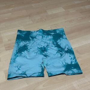 SHEIN Teal Tie-Dye Bike Shorts